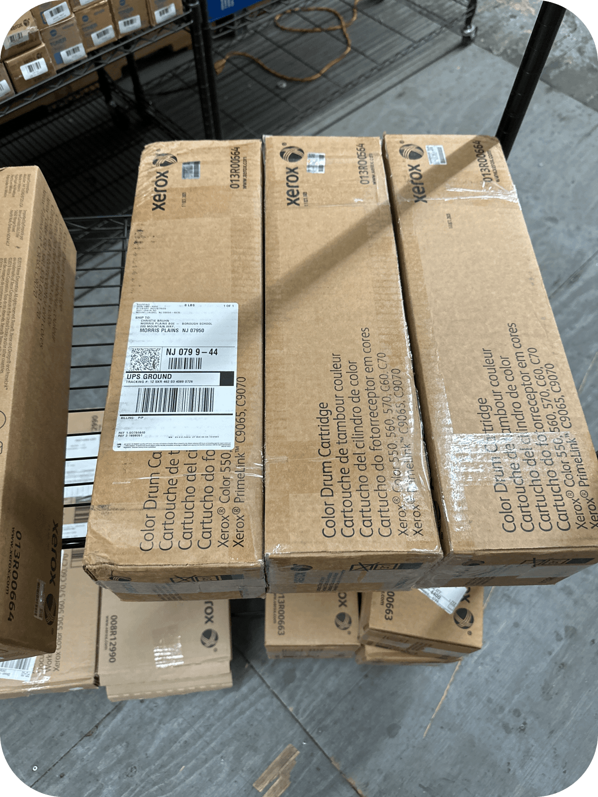 Toner box condition and OEM authentication label