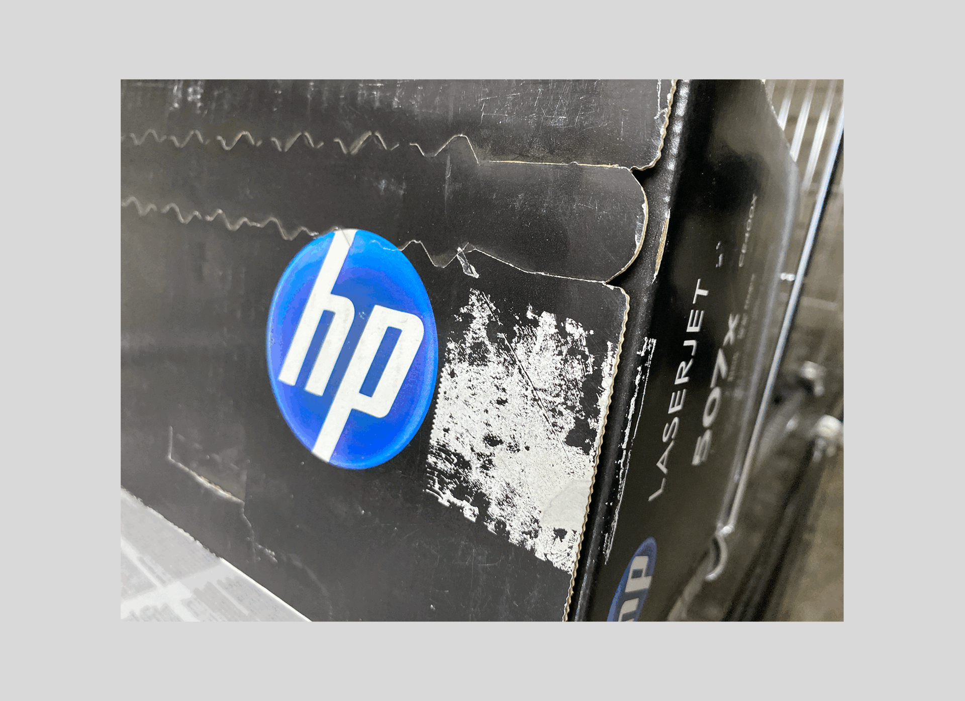 Examples of missing or damaged holographic stickers