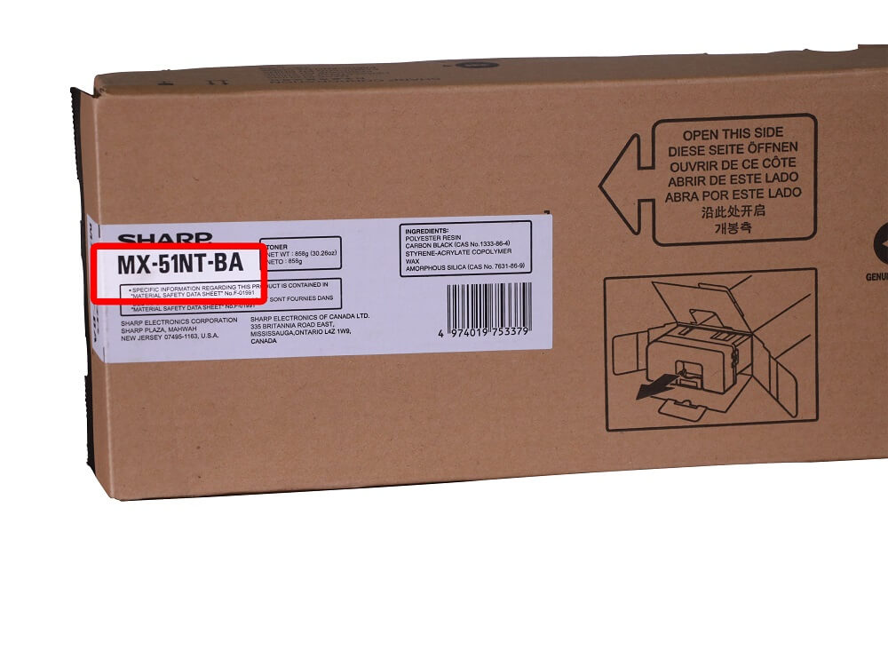 Sharp toner model reference 2