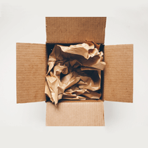 Example of proper toner packing in a shipping box